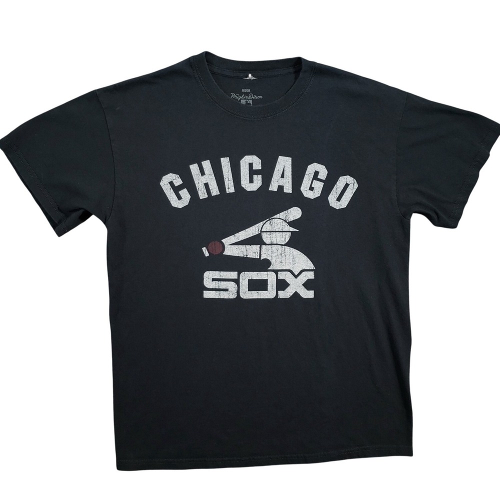 Chicago White Sox T-Shirt Womens‎ Medium Black Wright & Ditson 1976 to 1990 Logo